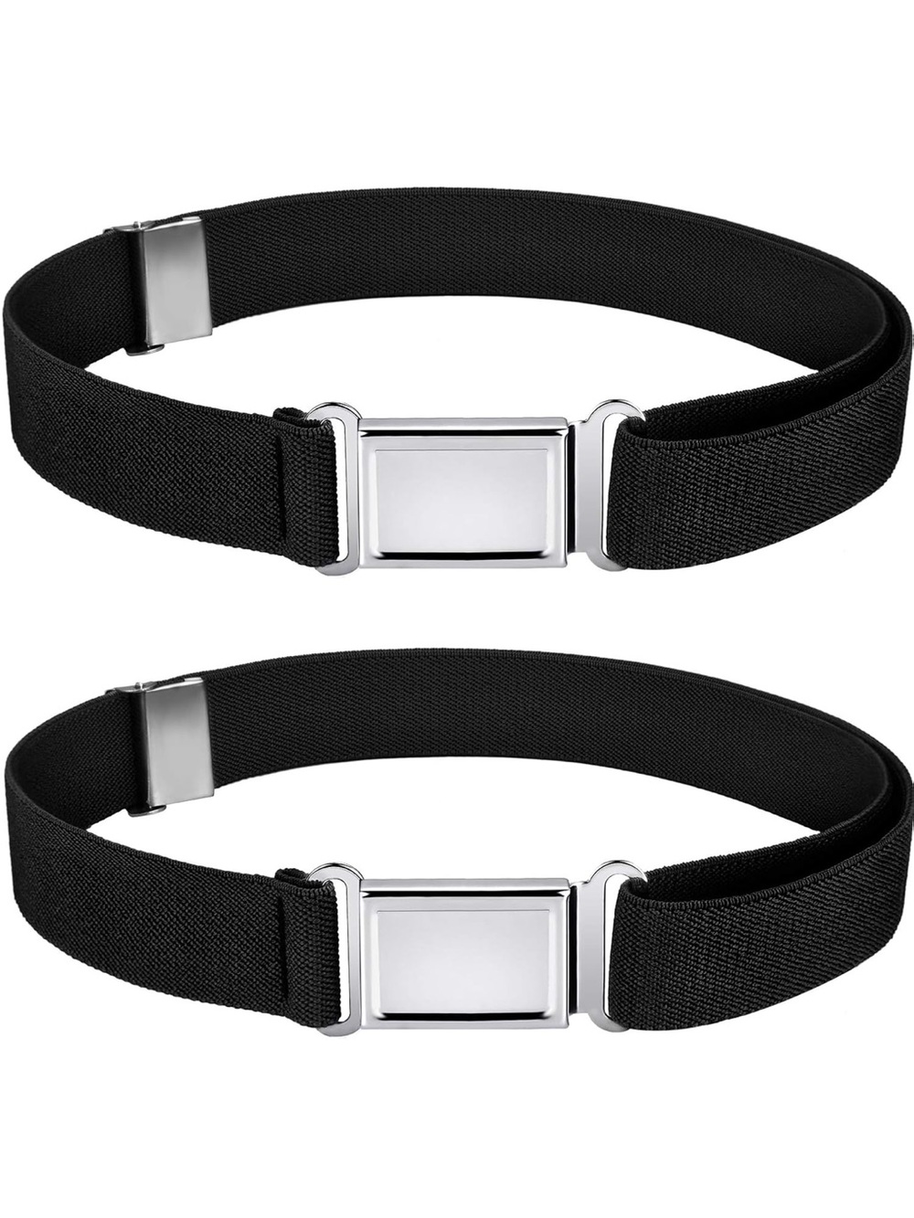 Magnetized Adjustable Black Children’s Belt- Set of 2